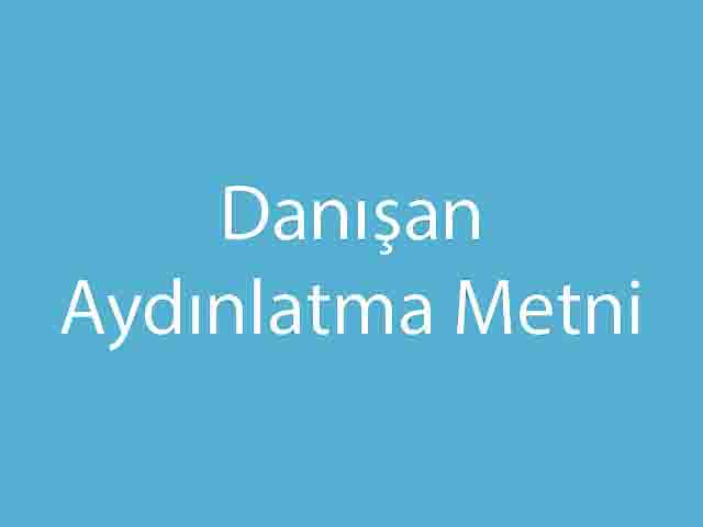 Danışan aydınlatma metni - pedagog konya